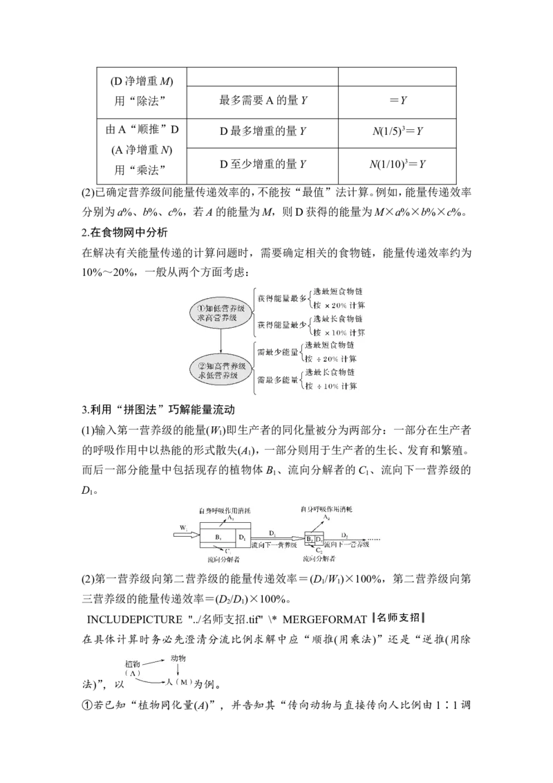 补上一课6能量流动分流模型解读及相关计算_新高考复习资料_2022年新高考复习资料_2022年一轮复习最新版_1.2022年高考生物一轮复习全国通用版_赠送word习题库_必修3