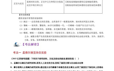 解密11遗传的基本规律（讲义）-高频考点解密2021年高考生物二轮复习讲义+分层训练_新高考复习资料_2021年新高考资料_高频考点解密2021年高考生物二轮复习讲义+分层训练4.7更新