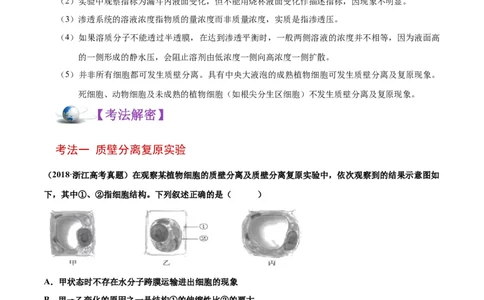 解密03物质跨膜运输的实例及物质运输的方式（讲义）-高频考点解密2021年高考生物二轮复习讲义+分层训练_新高考复习资料_2021年新高考资料