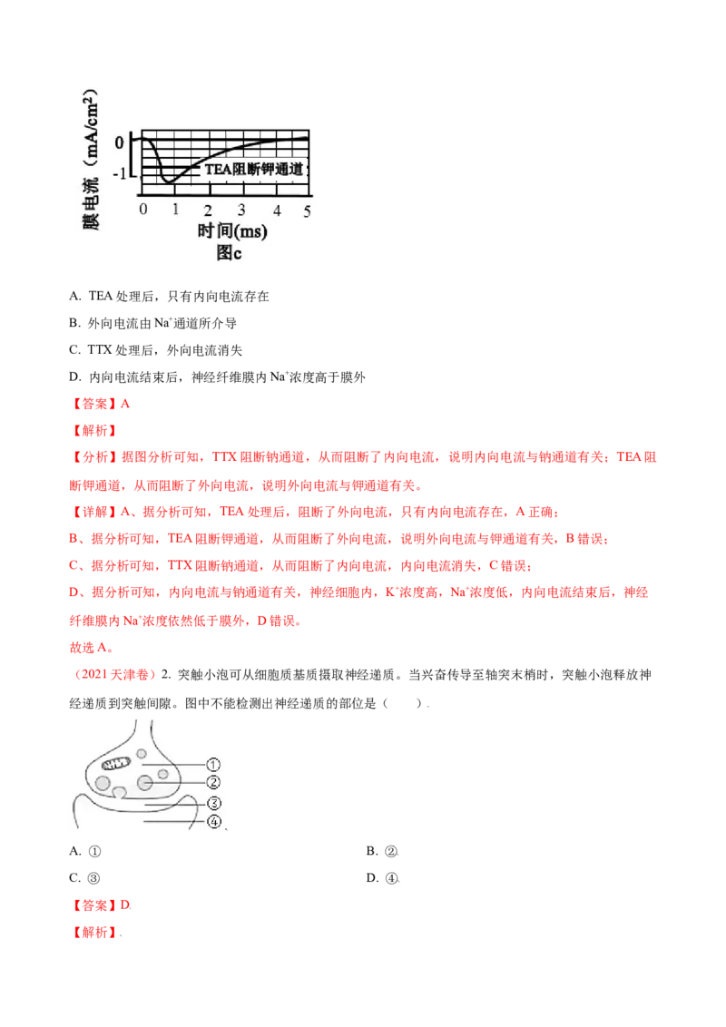 解密11神经调节（讲义)（教师版）_新高考复习资料_2023年新高考复习资料_二轮复习_高频考点解密2023年高考生物二轮复习讲义+分层训练（全国通用）288808838