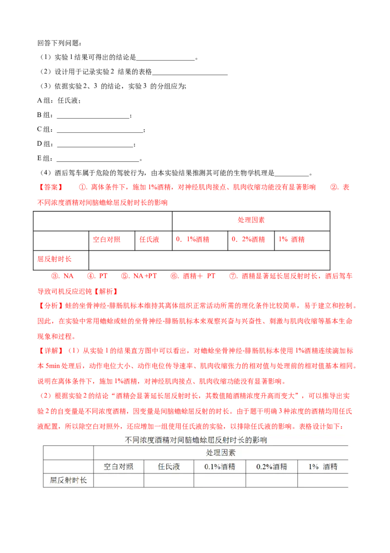 解密11神经调节（讲义)（教师版）_新高考复习资料_2023年新高考复习资料_二轮复习_高频考点解密2023年高考生物二轮复习讲义+分层训练（全国通用）288808838