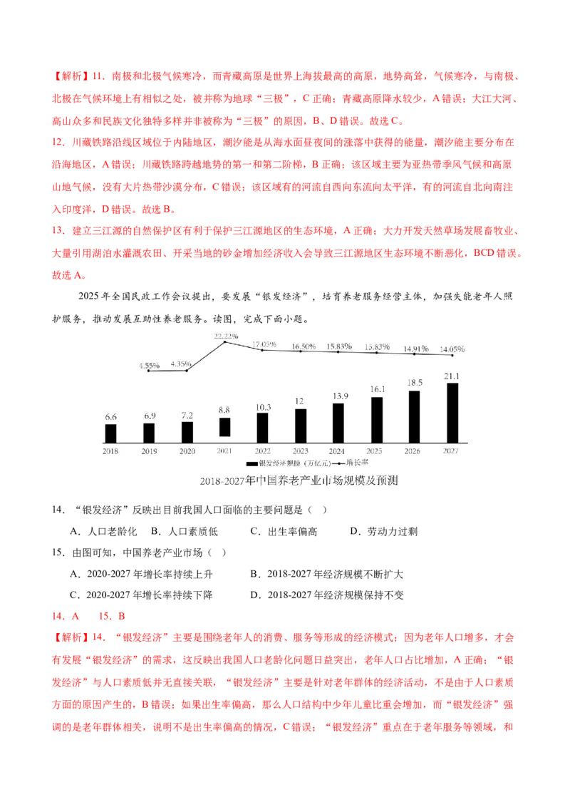 地理（江苏南通卷）（全解全析）_7地理中考复习_赠送：2025中考模拟题_2025年地理二模_地理（江苏南通卷）-2025年中考第二次全真模拟题_地理（江苏南通卷）-2025年中考第二次全真模拟题