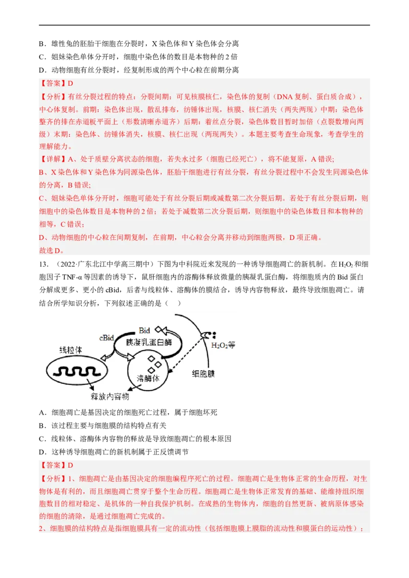 解密05细胞的生命历程（分层训练)（解析版）_通用版（老高考）复习资料_2023年复习资料_二轮复习_高频考点解密2023年高考生物二轮复习讲义+分层训练（全国通用）