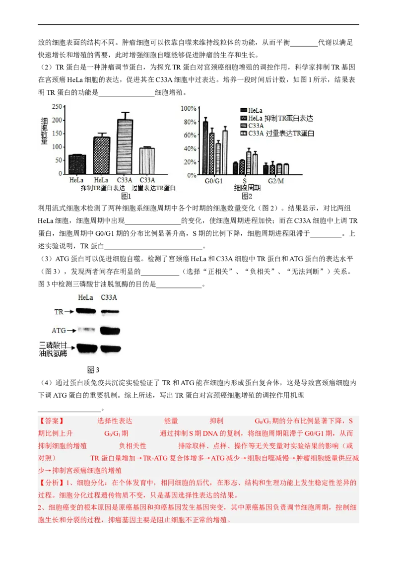 解密05细胞的生命历程（分层训练)（解析版）_通用版（老高考）复习资料_2023年复习资料_二轮复习_高频考点解密2023年高考生物二轮复习讲义+分层训练（全国通用）