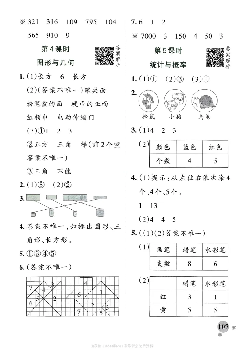 参考答案_26春《小学学霸作业本》_26春学霸作业本数学北师1-6_2026春《小学学霸作业本》数学北师版2下