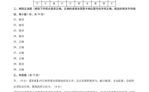 道德与法治（黑龙江哈尔滨卷）（参考答案及评分标准）_9道法中考复习_2024年中考复习资料_中考模拟卷_二模_道德与法治（黑龙江哈尔滨卷）-：2024年中考第二次模拟考试