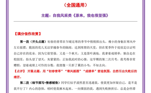 19.第19天主题：自我风采类《原来，我也很坚强》（2025年暑假读写摘抄逆袭宝典）-备战2026年中考语文作文常见十大母题写作技巧与策略（全国通用）_中考复习资料_语数英物化
