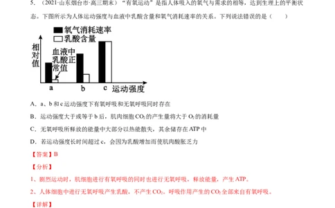 解密05ATP的主要来源（分层训练）（解析版）_新高考复习资料_2021年新高考资料_高频考点解密2021年高考生物二轮复习讲义+分层训练4.7更新