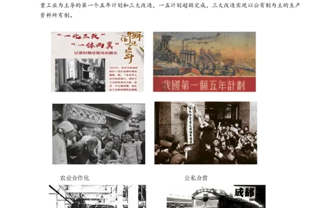 热点02&ldquo;一五&rdquo;计划与三大改造(中国工业化之路)-2023年中考历史热点&middot;重点&middot;难点专练（全国通用）_8历史中考复习_2023年中考复习资料_专项复习