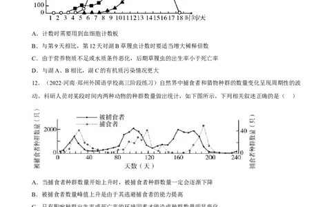 解密15种群与群落（分层训练)（原卷版）_新高考复习资料_2023年新高考复习资料_二轮复习_高频考点解密2023年高考生物二轮复习讲义+分层训练（全国通用）288808838