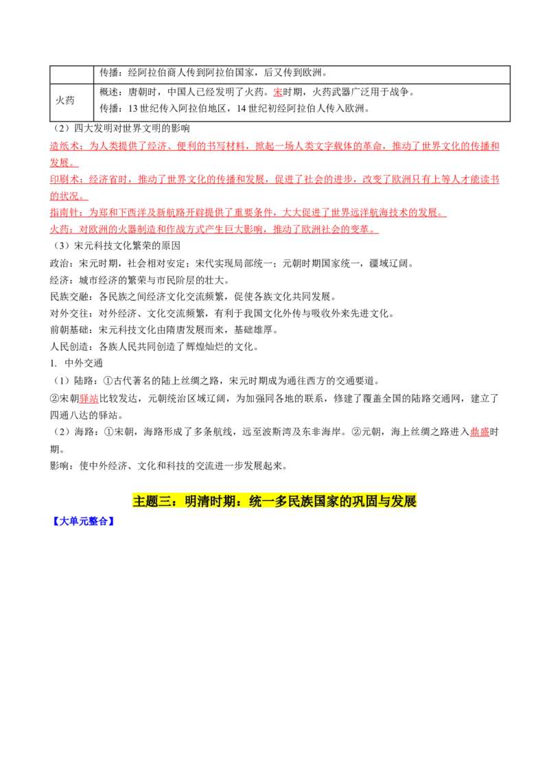 秘籍02+中国古代史（七下）（思维导图+大单元整合+考点清单+难点点拨）-备战2024年中考历史抢分秘籍（全国通用）_8历史中考复习_2024年中考复习资料_三轮复习_考前抢分法宝