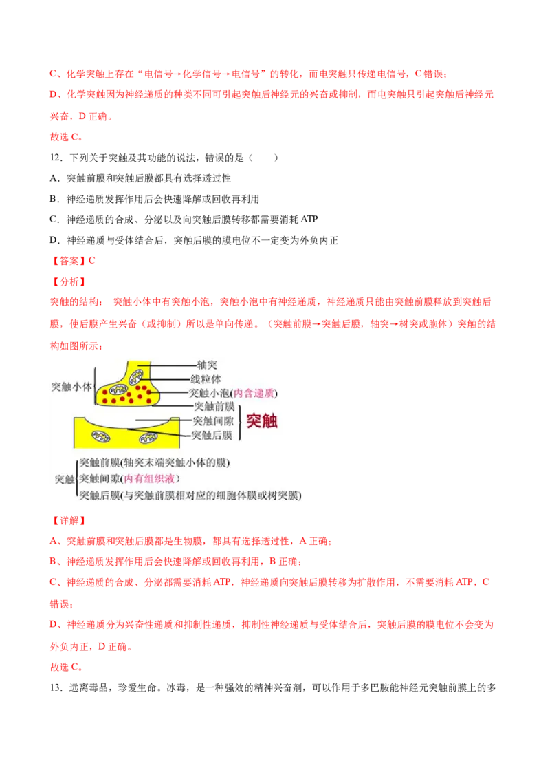 解密16神经调节（讲义）-高频考点解密2021年高考生物二轮复习讲义+分层训练_新高考复习资料_2021年新高考资料_高频考点解密2021年高考生物二轮复习讲义+分层训练4.7更新