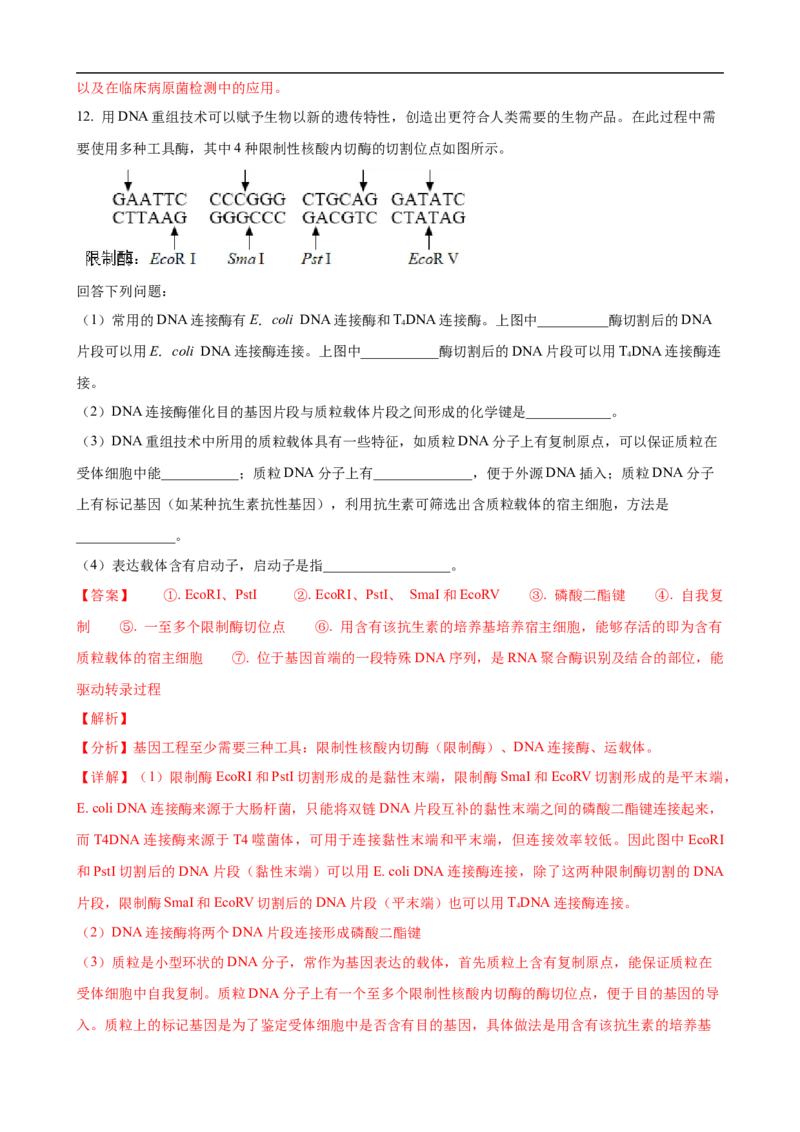 解密19基因工程（讲义）（教师版）_通用版（老高考）复习资料_2023年复习资料_二轮复习_高频考点解密2023年高考生物二轮复习讲义+分层训练（全国通用）