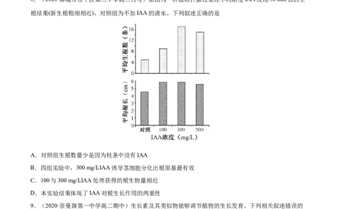 解密19植物的激素调节（分层训练）（原卷版）_新高考复习资料_2021年新高考资料_高频考点解密2021年高考生物二轮复习讲义+分层训练4.7更新
