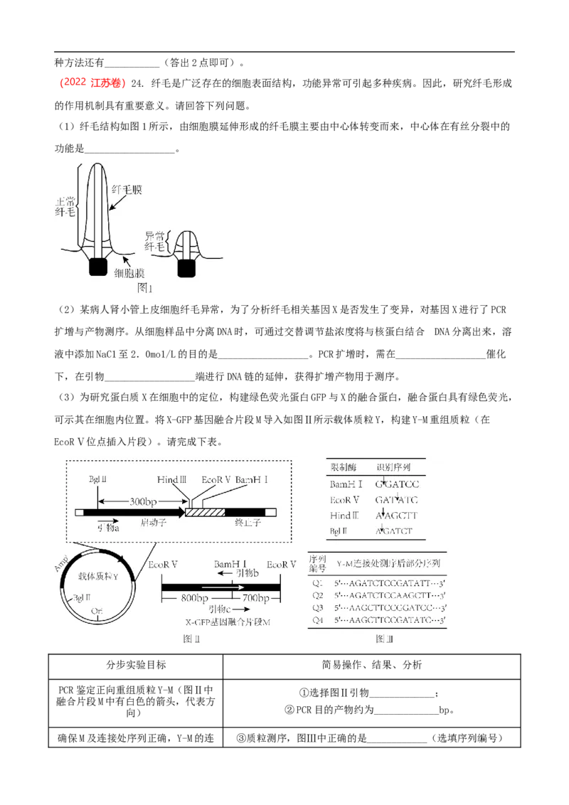 解密19基因工程（讲义）（学生版）_通用版（老高考）复习资料_2023年复习资料_二轮复习_高频考点解密2023年高考生物二轮复习讲义+分层训练（全国通用）