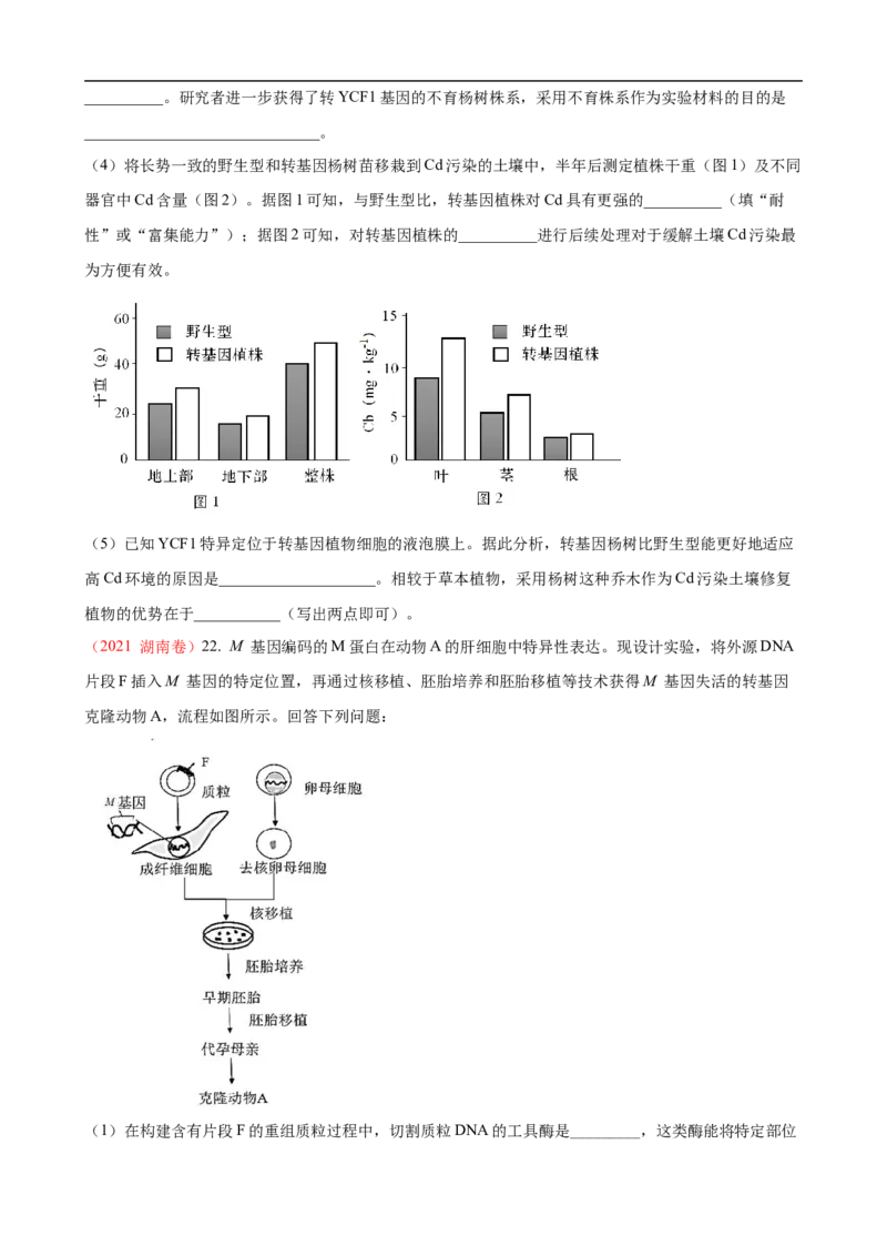 解密19基因工程（讲义）（学生版）_通用版（老高考）复习资料_2023年复习资料_二轮复习_高频考点解密2023年高考生物二轮复习讲义+分层训练（全国通用）