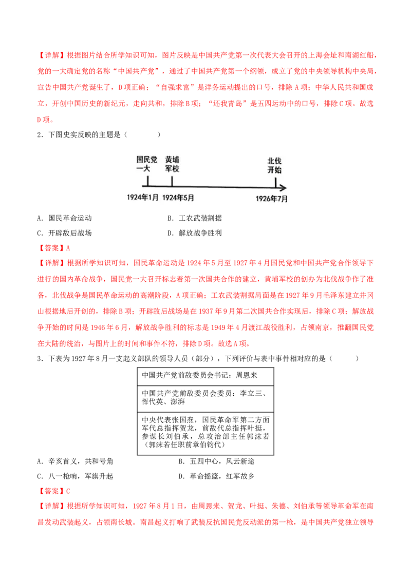 热点03从&ldquo;中国式现代化&rdquo;谈党的奋斗历程（解析版）_8历史中考复习_2023年中考复习资料_专项复习_冲刺中考2023年历史时事热点抢分集训+重难点抢分攻略