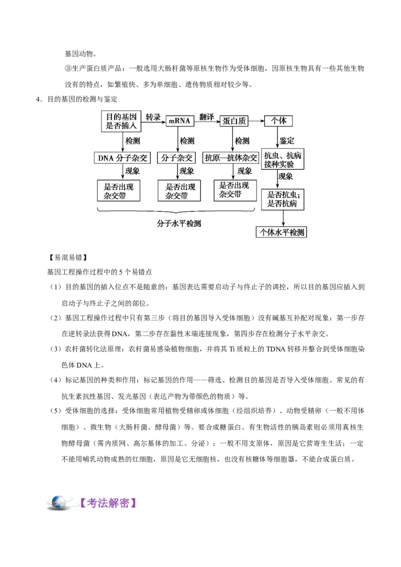 解密26基因工程（讲义）-高频考点解密2021年高考生物二轮复习讲义+分层训练_新高考复习资料_2021年新高考资料_高频考点解密2021年高考生物二轮复习讲义+分层训练4.7更新