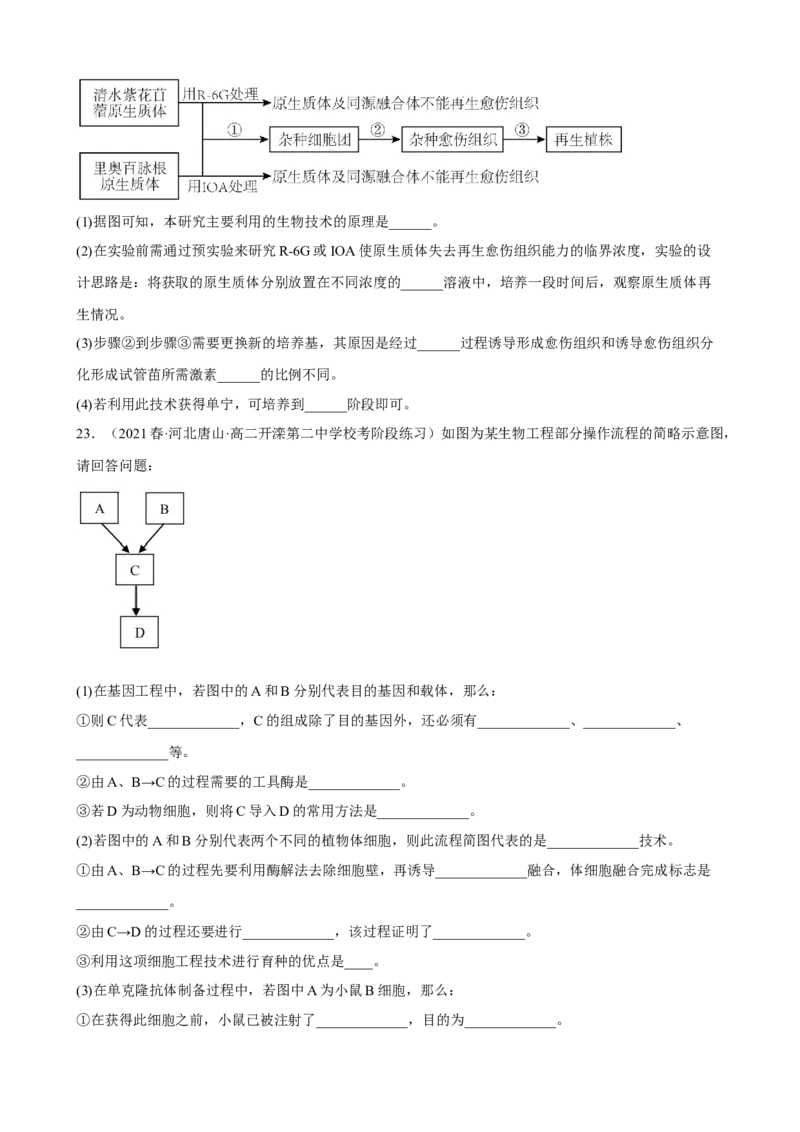 解密18细胞工程（分层训练)（原版卷）_新高考复习资料_2023年新高考复习资料_二轮复习_高频考点解密2023年高考生物二轮复习讲义+分层训练（全国通用）288808838