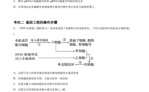 解密26基因工程（分层训练）（原卷版）_新高考复习资料_2021年新高考资料_高频考点解密2021年高考生物二轮复习讲义+分层训练4.7更新