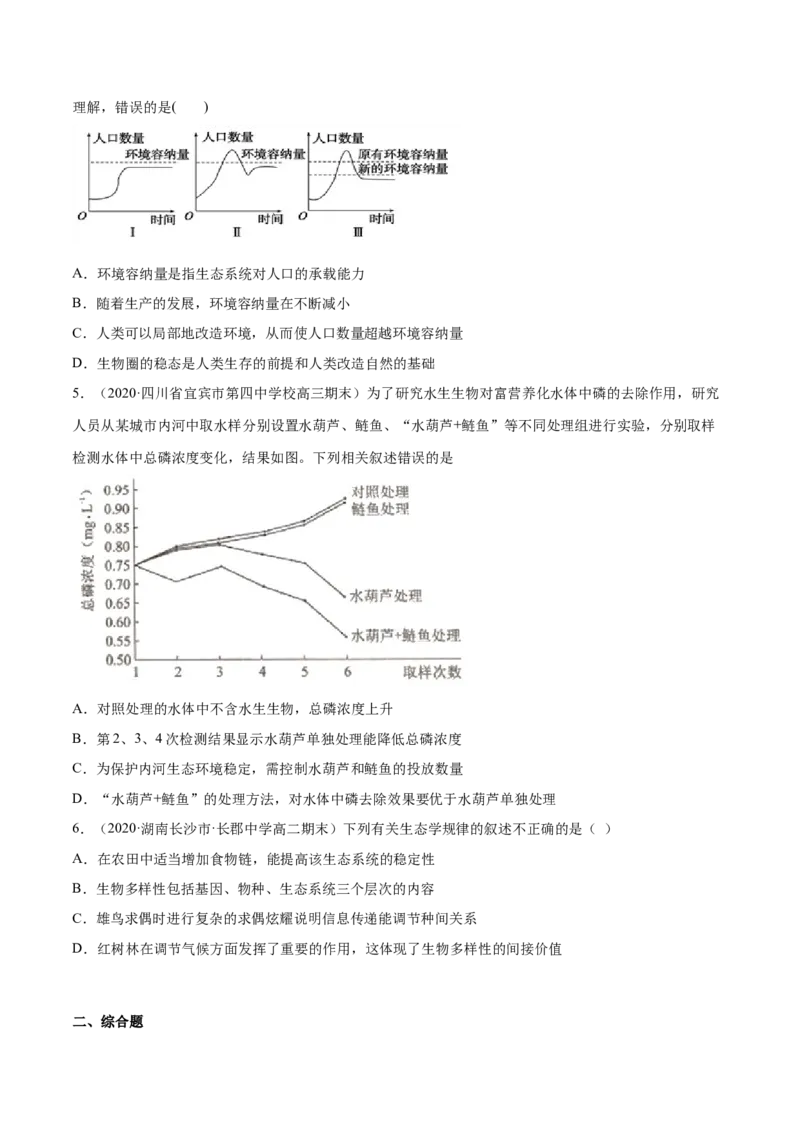 解密22生态系统的稳定性、生物多样性及环境保护（分层训练）（原卷版）_新高考复习资料_2021年新高考资料_高频考点解密2021年高考生物二轮复习讲义+分层训练4.7更新