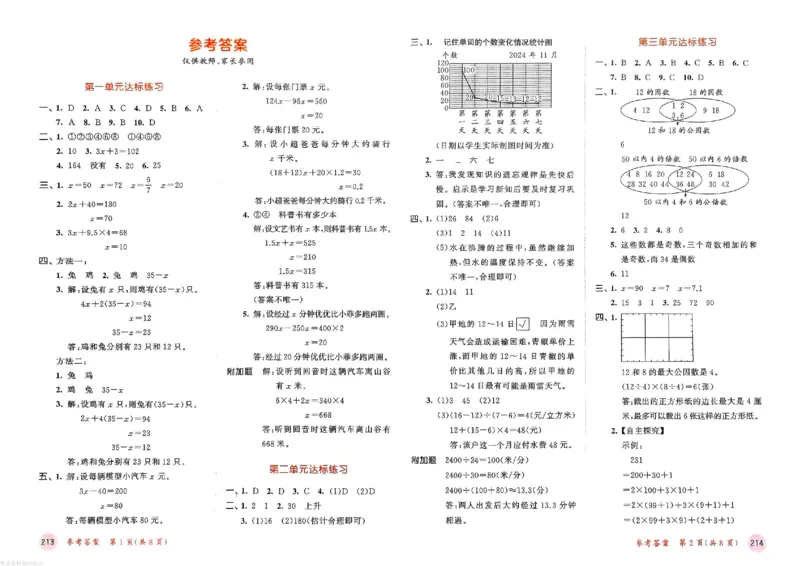 测评卷苏教数学5下_26春53小学系列合集_2-6年级数学下册苏教版《53天天练》_53天天练苏教数学5下