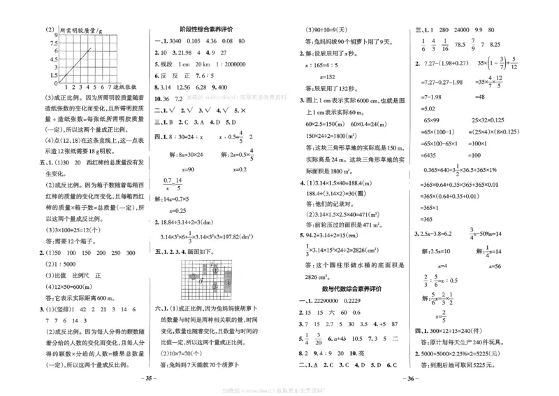 综合素养评价（A3）_26春《小学学霸作业本》_26春学霸作业本数学北师1-6_2026春《小学学霸作业本》数学北师版6下