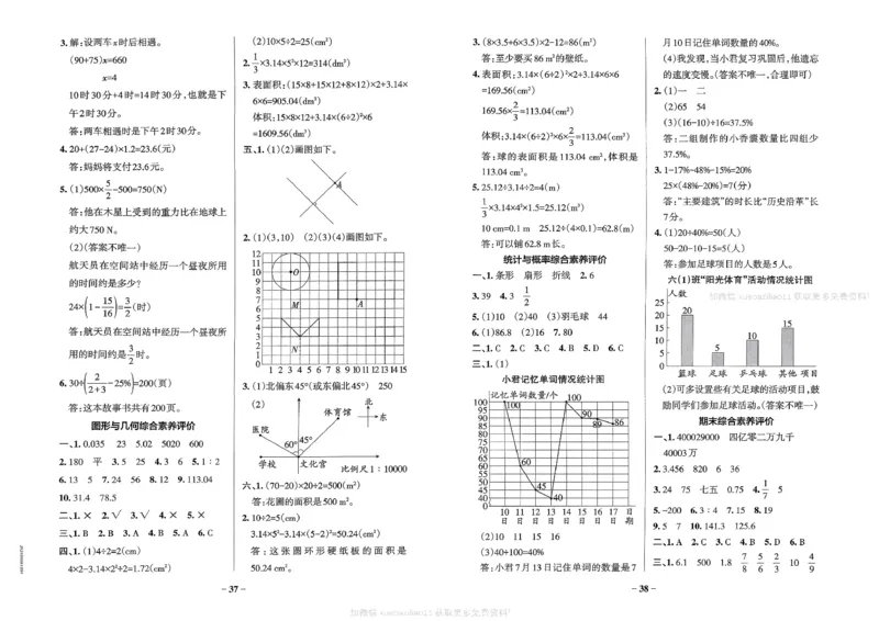 综合素养评价（A3）_26春《小学学霸作业本》_26春学霸作业本数学北师1-6_2026春《小学学霸作业本》数学北师版6下