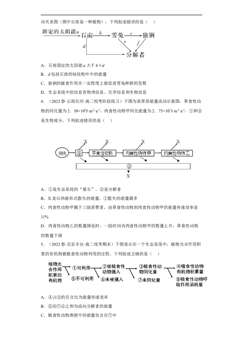 解密16生态系统及其稳定性（分层训练)（原版卷）_通用版（老高考）复习资料_2023年复习资料_二轮复习_高频考点解密2023年高考生物二轮复习讲义+分层训练（全国通用）