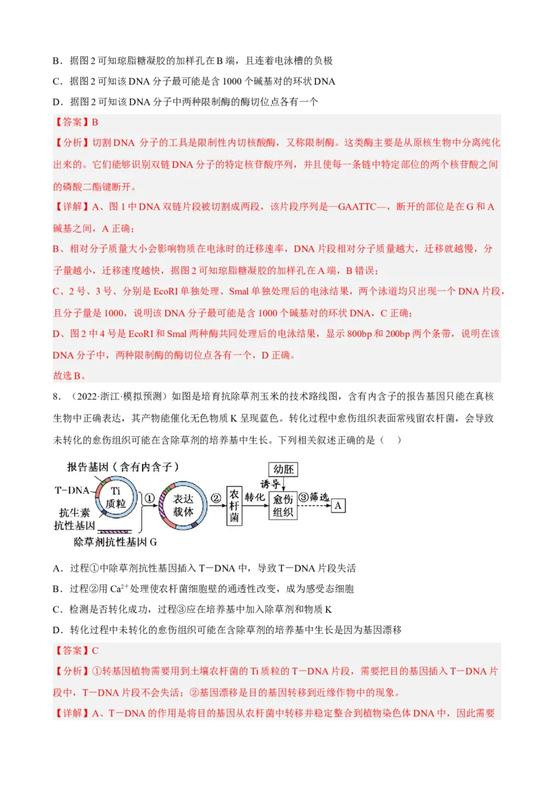 解密19基因工程（分层训练)（解析版）_新高考复习资料_2023年新高考复习资料_二轮复习_高频考点解密2023年高考生物二轮复习讲义+分层训练（全国通用）288808838