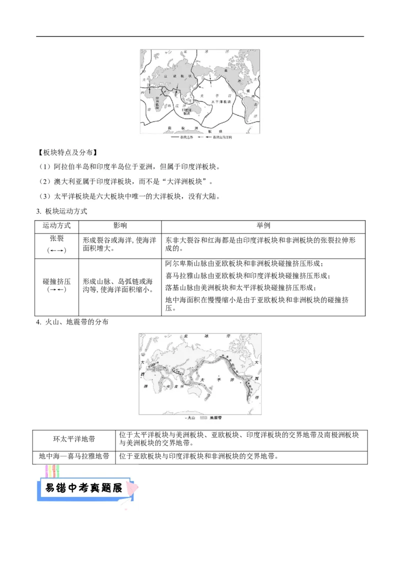 易错点05世界地理之海陆篇-备战2023年中考地理考试易错题（原卷版）_7地理中考复习_2023年中考复习资料_专项复习_备战2023年中考地理考试易错题