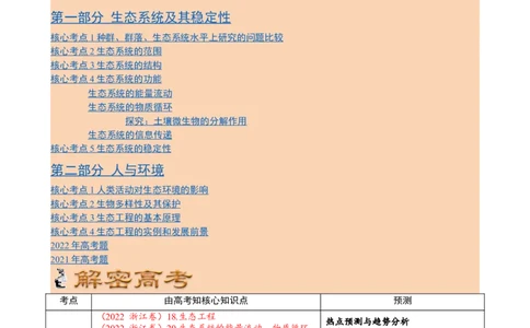 解密16生态系统及其稳定性（讲义)（学生版）_通用版（老高考）复习资料_2023年复习资料_二轮复习_高频考点解密2023年高考生物二轮复习讲义+分层训练（全国通用）