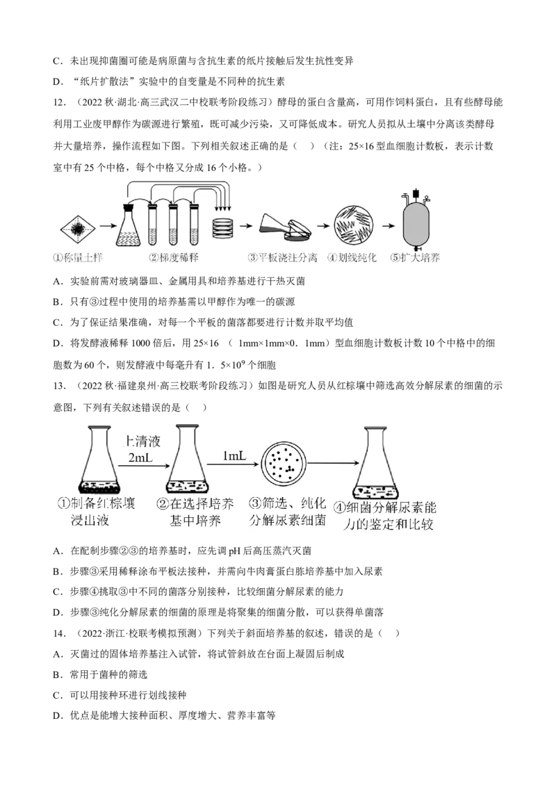 解密17发酵工程（分层训练)（原版卷）_新高考复习资料_2023年新高考复习资料_二轮复习_高频考点解密2023年高考生物二轮复习讲义+分层训练（全国通用）288808838