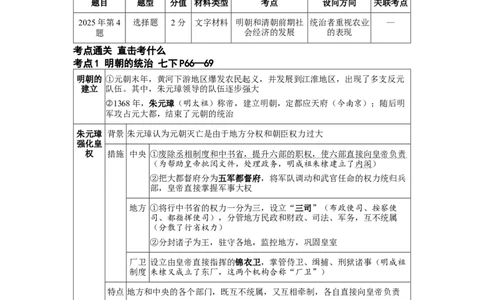 板块四中国古代史第七单元明清时期（至鸦片战争前）：统一多民族国家的巩固与发展知识点+试卷_8历史中考复习_2026年中考复习（更新中）_2026年中考历史一轮复习知识点+试题