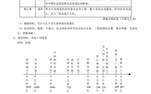 模块01中国古代史历史小论文+观点论述题专项50练（原卷版）_8历史中考复习_2024年中考复习资料_一轮复习资料_❤历史备战2024年中考历史一轮复习考点帮（部编版）_配套练习
