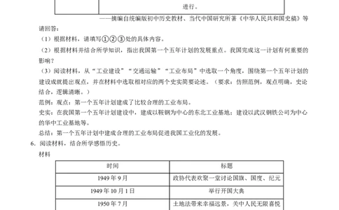 模块03中国现代史历史小论文+观点论述题专项50练（原卷版）_8历史中考复习_2024年中考复习资料_一轮复习资料_❤历史备战2024年中考历史一轮复习考点帮（部编版）_配套练习