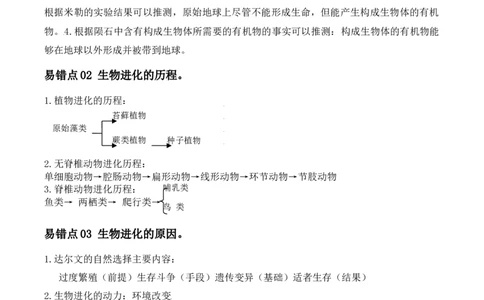 易错点20生物的起源和进化-备战2022年中考生物考试易错题（解析版）_6生物中考复习_2023年中考复习资料_专项复习_备战2022年中考生物考试易错题