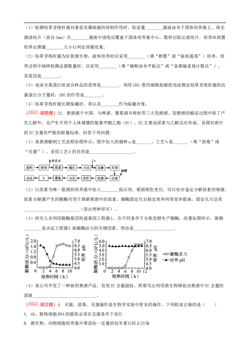 解密17发酵工程（讲义）（学生版）_通用版（老高考）复习资料_2023年复习资料_二轮复习_高频考点解密2023年高考生物二轮复习讲义+分层训练（全国通用）