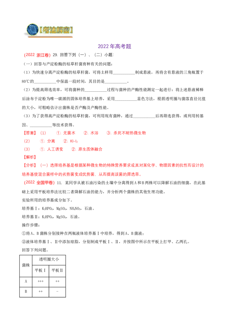 解密17发酵工程（讲义）（教师版）_新高考复习资料_2023年新高考复习资料_二轮复习_高频考点解密2023年高考生物二轮复习讲义+分层训练（全国通用）288808838