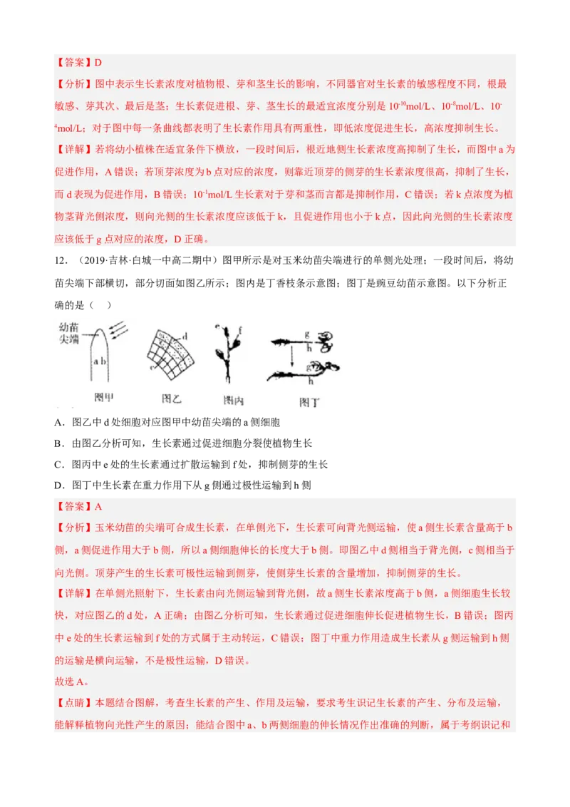 解密14植物生命活动的调节（分层训练)（解析版）_新高考复习资料_2023年新高考复习资料_二轮复习_高频考点解密2023年高考生物二轮复习讲义+分层训练（全国通用）288808838