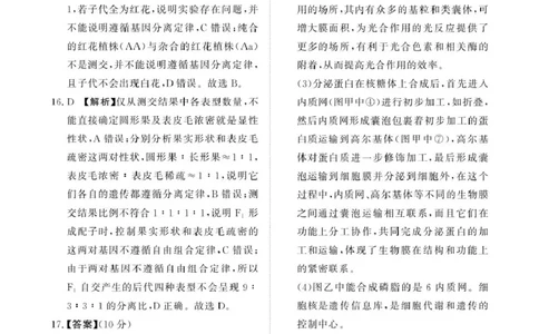 解析_2025年03月试卷_0319河南省部分名校2024-2025学年高一下学期3月联考_河南省部分名校2024-2025学年高一下学期3月联考生物试卷（PDF版，含答案）