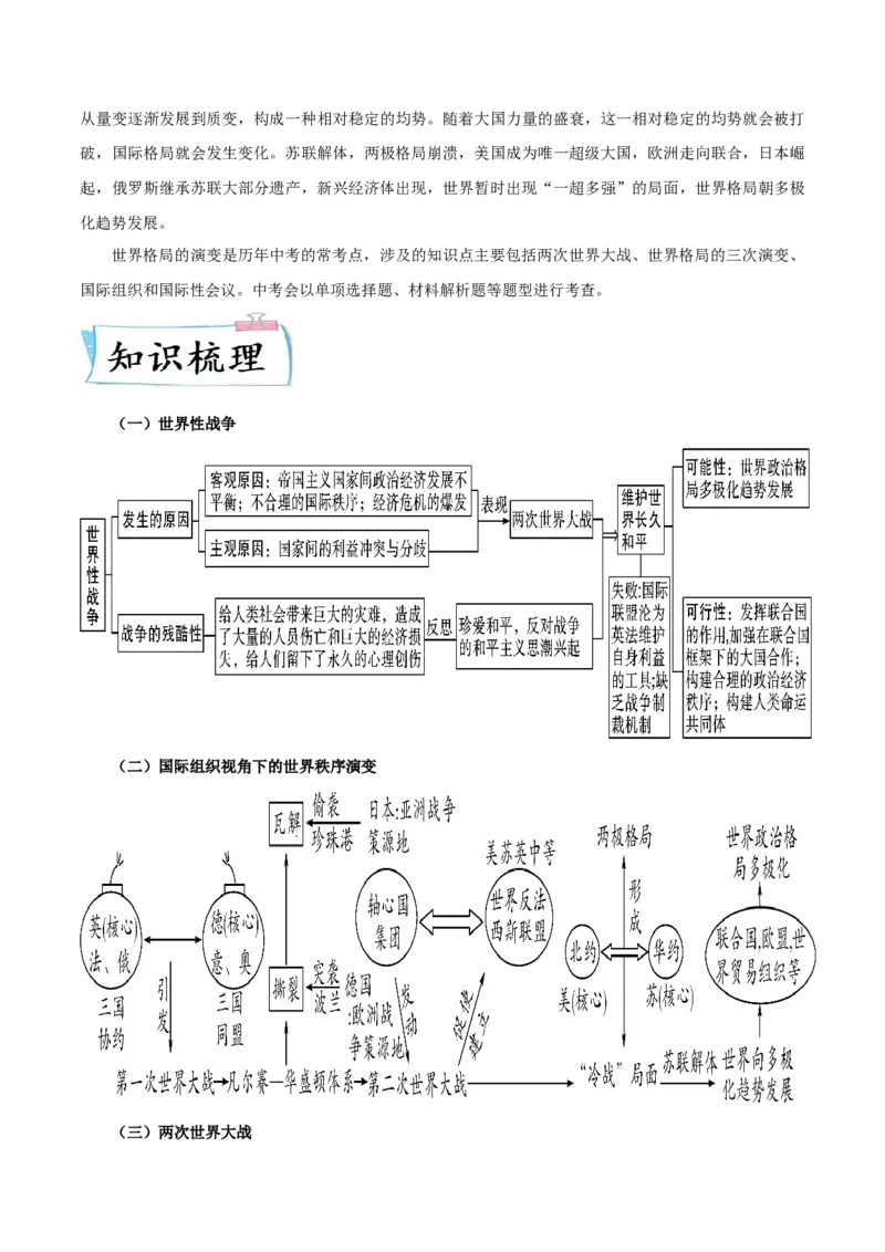 热点01从俄乌战争谈世界政治格局演变（解析版）_8历史中考复习_2023年中考复习资料_专项复习_冲刺中考2023年历史时事热点抢分集训+重难点抢分攻略