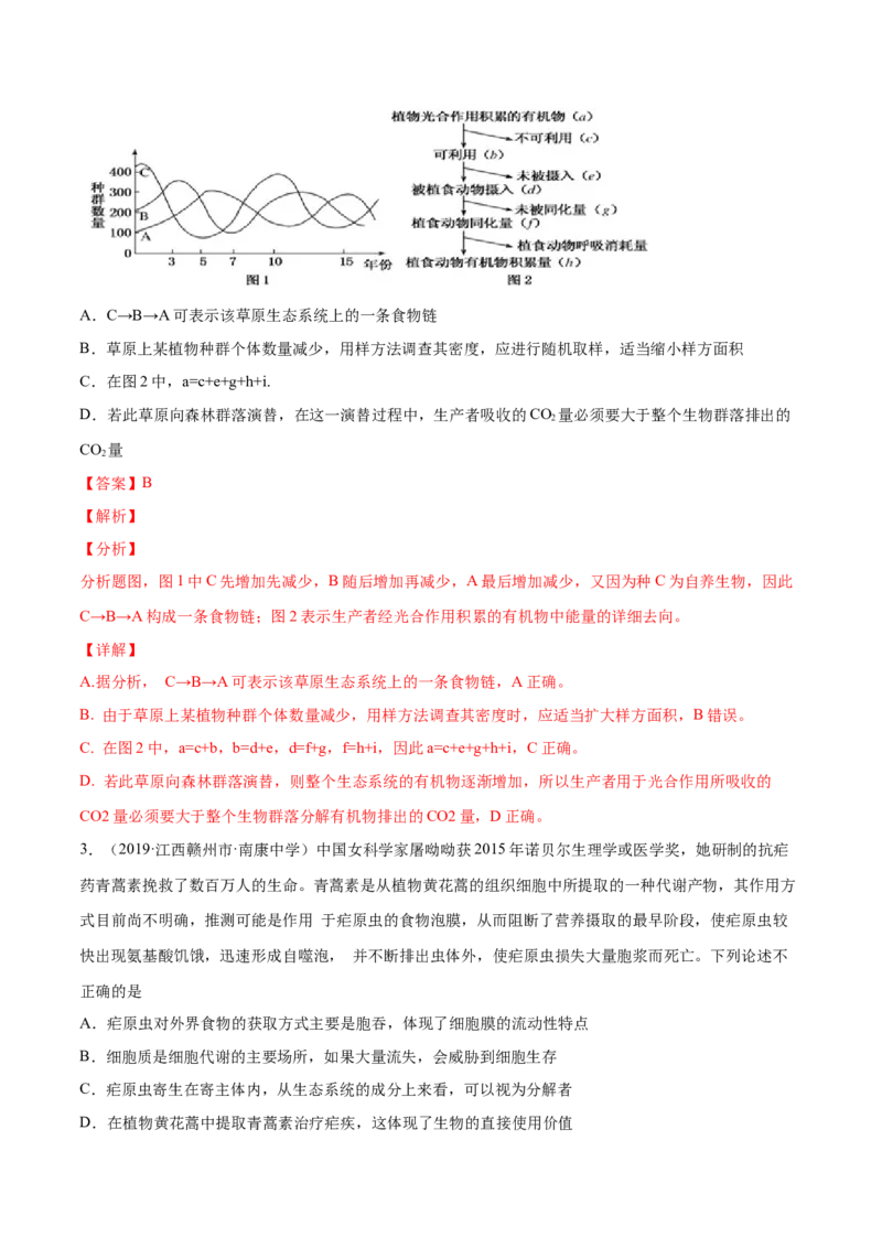 解密21生态系统的结构和功能（分层训练）（解析版）_新高考复习资料_2021年新高考资料_高频考点解密2021年高考生物二轮复习讲义+分层训练4.7更新