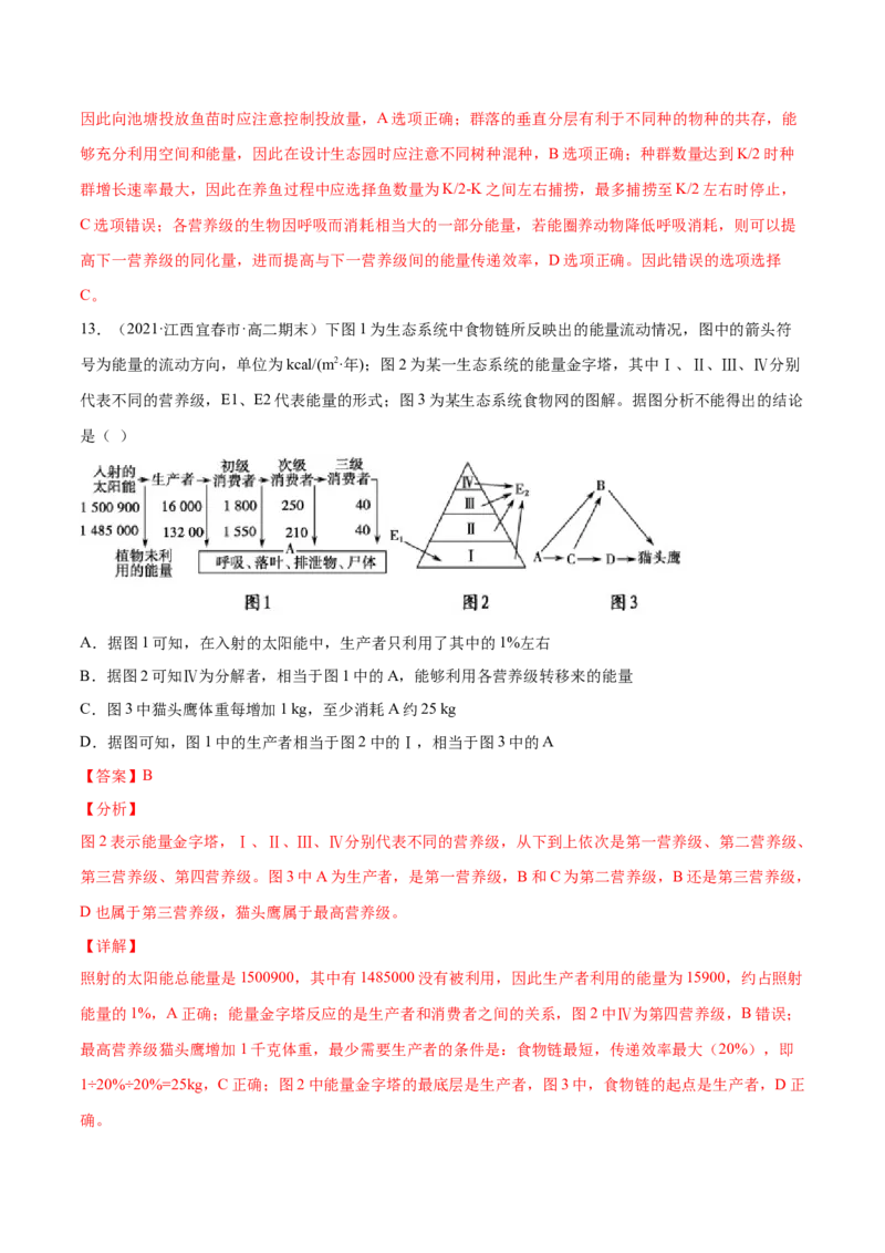 解密21生态系统的结构和功能（分层训练）（解析版）_新高考复习资料_2021年新高考资料_高频考点解密2021年高考生物二轮复习讲义+分层训练4.7更新