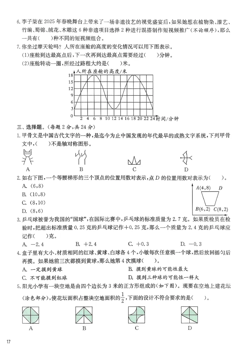 综合提优测评卷数学人教六下_2026春人教数学《实验班提优训练》_26春《实验班提优训练》人教数学6下