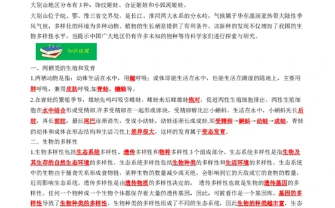 热点04两栖类的生殖发育及生物的多样性-2023年中考生物热点&middot;重点&middot;难点专练（全国通用）（解析版）_6生物中考复习_2023年中考复习资料_专项复习