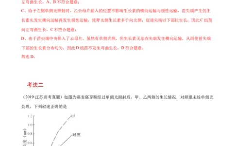 解密19植物的激素调节（讲义）-高频考点解密2021年高考生物二轮复习讲义+分层训练_新高考复习资料_2021年新高考资料_高频考点解密2021年高考生物二轮复习讲义+分层训练4.7更新