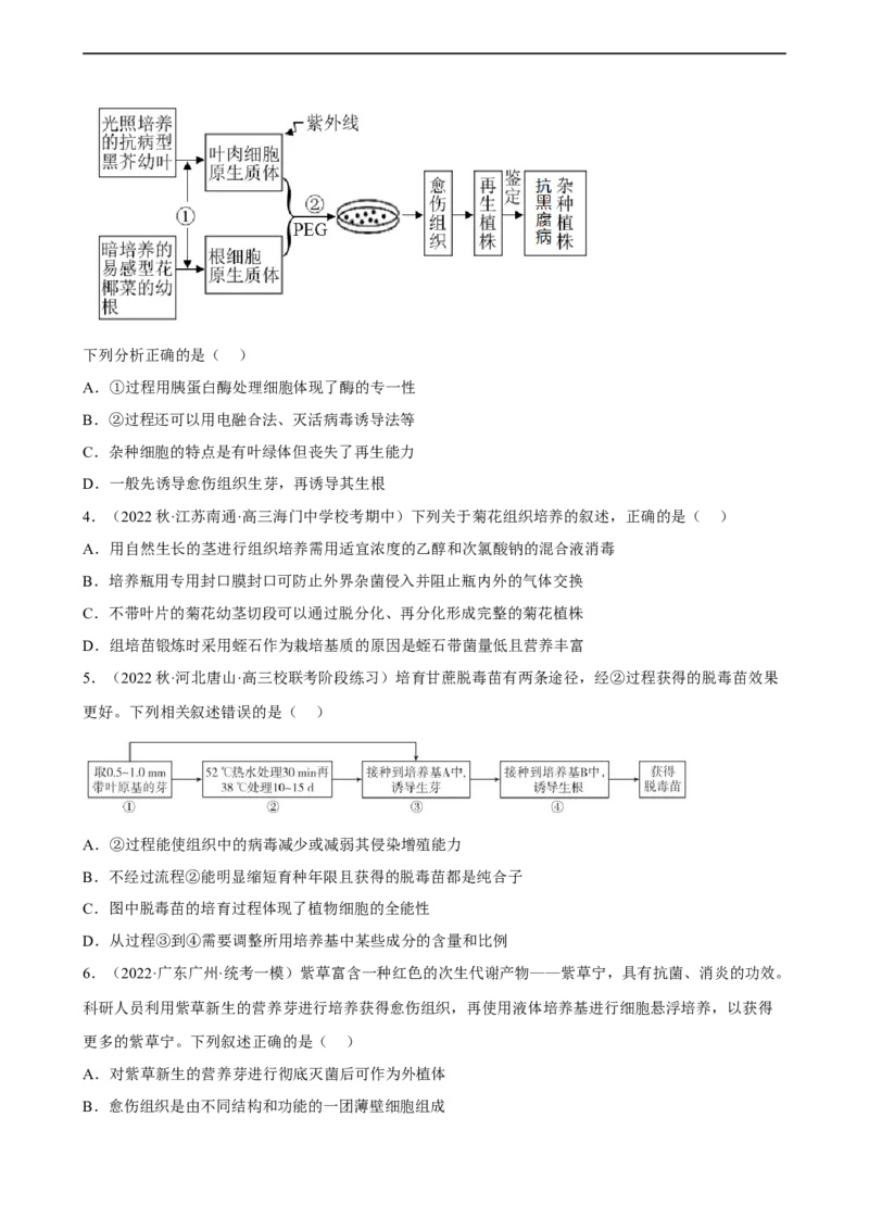 解密18细胞工程（分层训练)（原版卷）_通用版（老高考）复习资料_2023年复习资料_二轮复习_高频考点解密2023年高考生物二轮复习讲义+分层训练（全国通用）