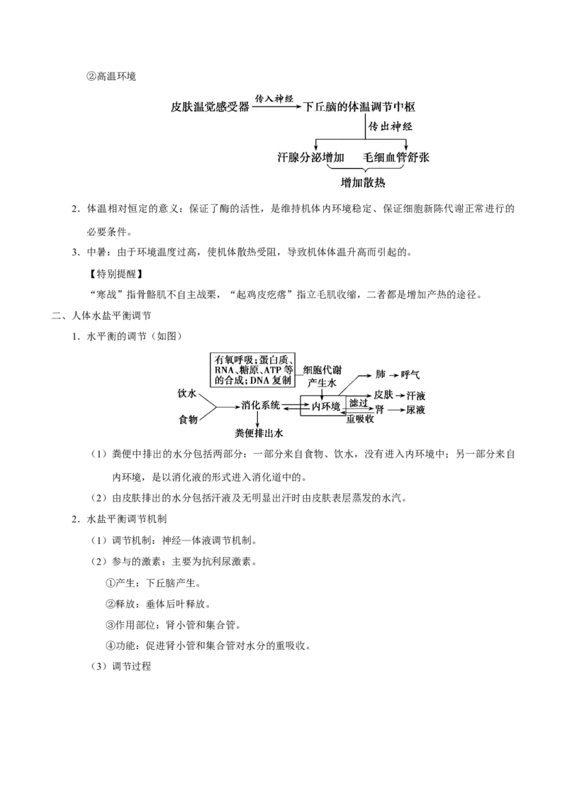 解密15人体的内环境与稳态（讲义）-高频考点解密2021年高考生物二轮复习讲义+分层训练_新高考复习资料_2021年新高考资料