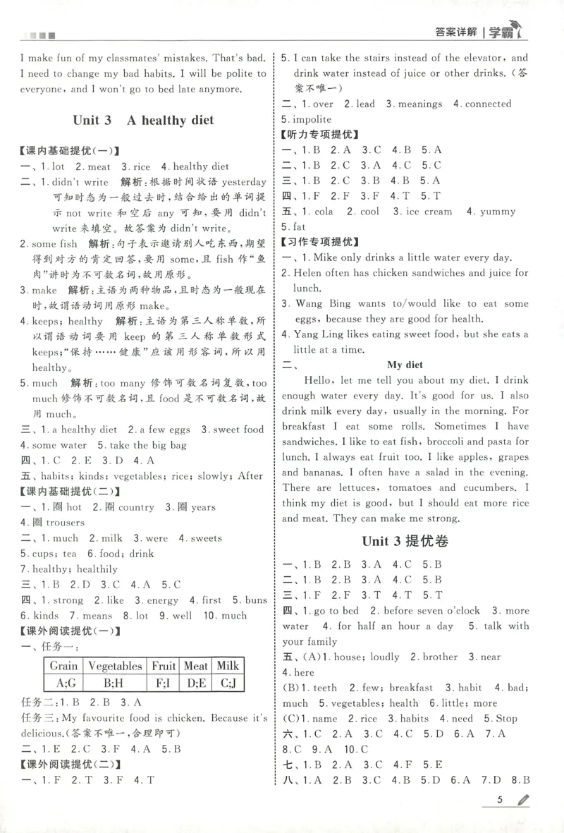 答案JS英语6下_2026春季学期_26春五星学霸_26春译林版英语《五星学霸》_六下